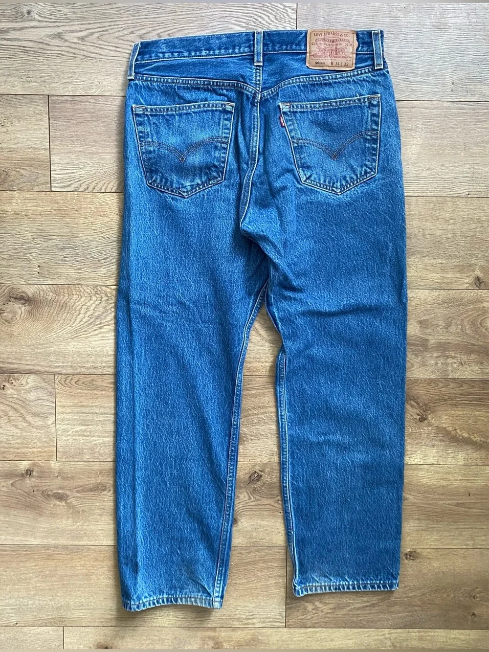 Levis 501 XX Vintage Jeans Y2K Denim Straight Fit Blue 32 x 28 Unisex Button Fly